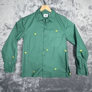 Disney Men's Green Shirt Size S Vintage Style Cute Mickey Mouse‎ Print